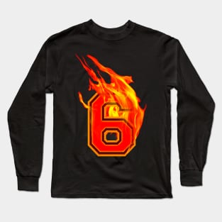 Burning Hot Sports Letter 6 Long Sleeve T-Shirt